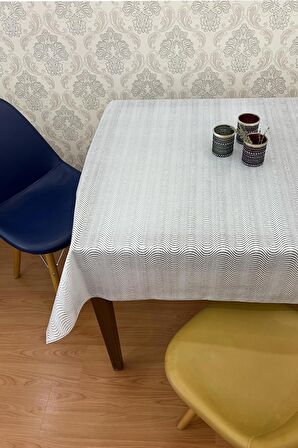 Pvc Şeffaf kaplamalı silinebilir muşamba masa örtüsü Çizgili_1032-F