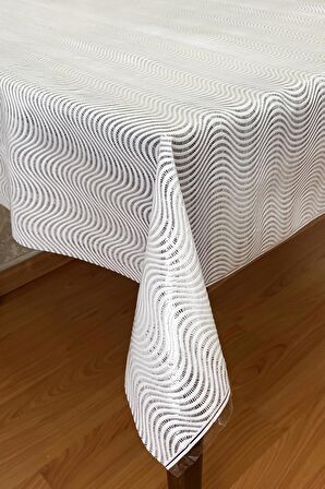 Pvc Şeffaf kaplamalı silinebilir muşamba masa örtüsü Çizgili_1032-F