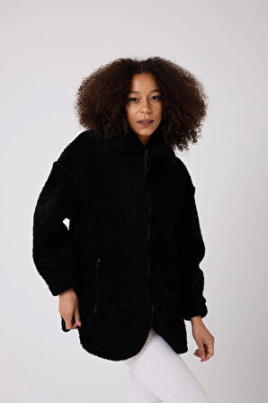 Spor Kadın Peluş Rüzgar Geçirmez Welsoft Çift Mont