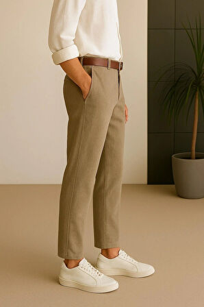 Erkek Keten Pantolon – Nefes Alabilir, Rahat Kesim Günlük Giyim -Geniş Beden Aralığı-