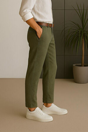 Erkek Keten Pantolon – Nefes Alabilir, Rahat Kesim Günlük Giyim -Geniş Beden Aralığı-