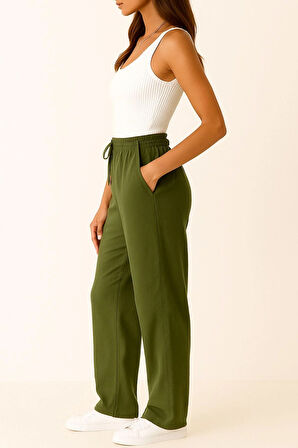 Kadın Pantolon – Yüksek Bel, Bağcıklı, Salaş Rahat Kalıp, Günlük Ve Şık Kullanım