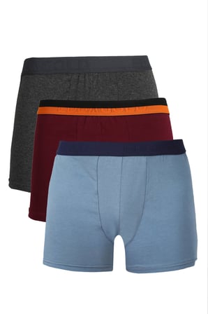 Moda Çizgi Erkek Penye 3'lü Boxer 40093 Çok Renkli