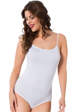Moda Çizgi Bayan İp Askılı Çıtçıtlı Body 240 Beyaz