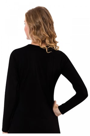 Moda Çizgi Bayan Uzun Kol Body 250 Siyah