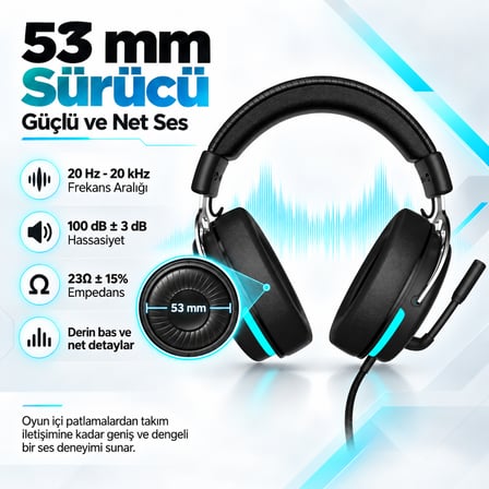 GameRaider Vibe RGB 7.1 Surround Gaming Kulaklık – 2 Yıl Birebir Değişim Garantili