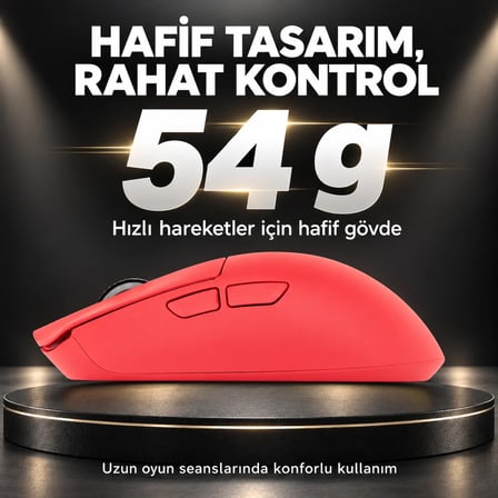 GameRaider GR3S Crimson Flame PixArt 3395 Sensör Kablosuz Gaming Mouse