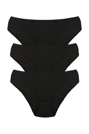 Moda Çizgi Kadın 3'lü Külot 40241 Siyah