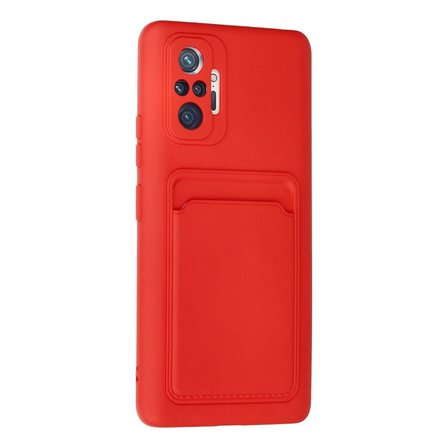 Xiaomi Redmi Note 10 Pro Kılıf Kelvin Kartvizitli Silikon - Kırmızı