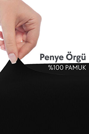 Calmera Home Tek Kişilik %100 Pamuk Penye Lastikli Çarşaf - 100 x 200 cm Siyah