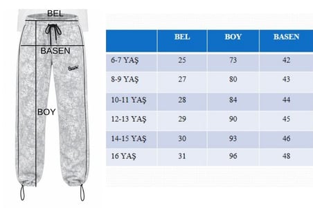 Kız Çocuk Beli İpli Rahat Kesim Paça Ayarlanabilir Lastikli Eşofman Altı ESF7012