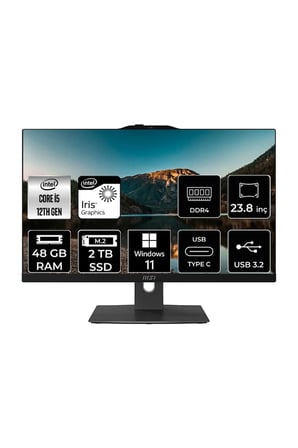 Modern AM242P i5 1235U 48GB 2TB SSD 23.8" FHD W11H All In One Bilgisayar & PER4 Bellek
