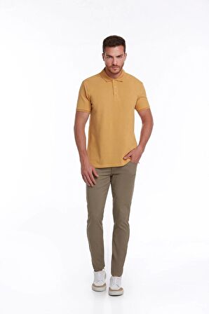 Hardal Regular Fit %100 Pamuk Polo Yaka Tişört | XXL