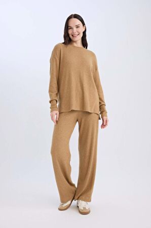 DeFacto Pantolon Traditional Flare Fit Düz Paça Fitilli Kaşkorse D6050AX24AUBG706