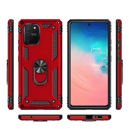 Gpack Samsung Galaxy S10 Lite Kılıf Tank Koruma Vega Standlı Yüzüklü Mıknatıslı
