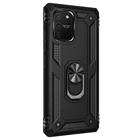 Gpack Samsung Galaxy S10 Lite Kılıf Vega Standlı Yüzüklü MıknatıslıNano Glass