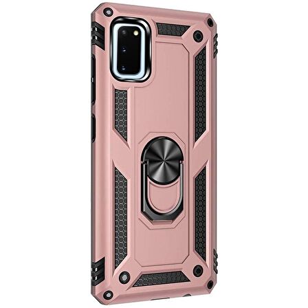 Gpack Samsung Galaxy S20 Kılıf Tank Koruma Vega Standlı Yüzüklü Mıknatıslı