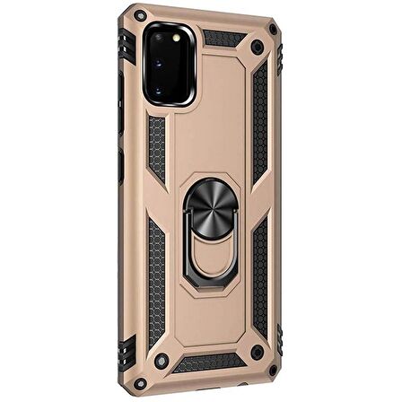 Gpack Samsung Galaxy S20 Plus Kılıf Tank Koruma Vega Standlı Yüzüklü Mıknatıslı