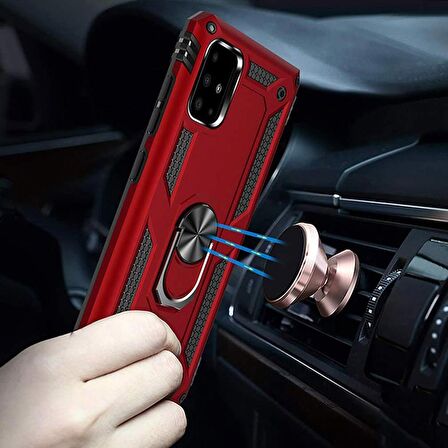 Gpack Samsung Galaxy S20 Ultra Kılıf Tank Koruma Vega Standlı Yüzüklü Mıknatıslı