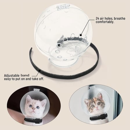 Kedi Ağızlığı, Ayarlanabilir Kedi Kapüşonu, Nefes Alabilir Kedi Kaskı, Kedi Topu Maskesi, Küçük Evci