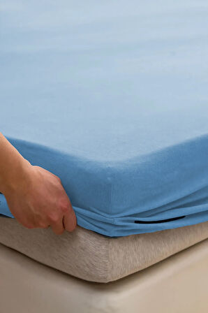 | RANFORCE | PAMUKLU MAVİ TEK / ÇİFT KİŞİLİK EKONOMİK LASTİKLİ ÇARŞAF | 8 RENK | FITTED |