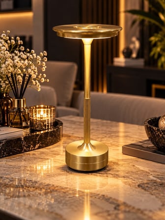 Milano Gold Dokunmatik Şarjlı Dimmerli LED Masa Lambası