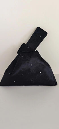 İPEK KADİFE SAVOROSKİ TAŞLI ÇANTA 