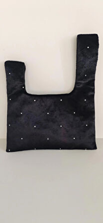 İPEK KADİFE SAVOROSKİ TAŞLI ÇANTA 