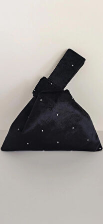 İPEK KADİFE SAVOROSKİ TAŞLI ÇANTA 