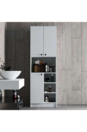 3000 ORDER 60x180 BANYO DOLABI ÇOK AMAÇLI DOLAP BEYAZ