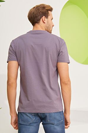 Erkek Bisiklet Yaka Slim Fit Basic Tişört Antrasit