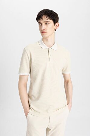 DeFacto New Regular Fit Waffle Kısa Kollu Basic Düz Polo Tişört B4508AX24SPBG430