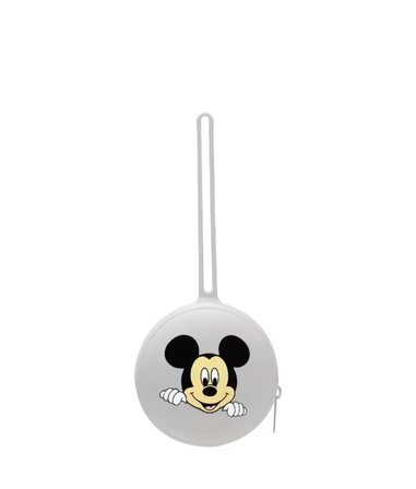 Mickey Mouse Baskılı Silikon Emzik Kutusu - Emzik Saklama Kabı - Hijyenik ve Askılı Tasarım(Gri)
