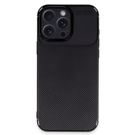 Apple iPhone 16 Pro Max Kılıf Auto Focus Karbon Kapak - Siyah