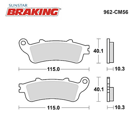 SİNTERLİ ARKA FREN BALATASI / HONDA / GOLD WING GL / F6B / 1800cc / ARKA  / 2001-2002-2003-2004-2005-2006-2007-2008-2009-2010-2011-2012-2013-2014-2015-2016-2017