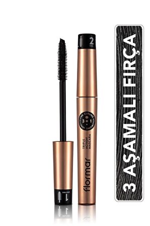 Flormar 3 Kademeli Ayarlanabilir Maskara (SİYAH) - Triple Action Mascara - 001 - 8690604275588