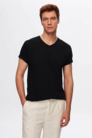 Ds Damat Slim Fit Siyah T-Shirt 4HC141996755M 4HC141996755M