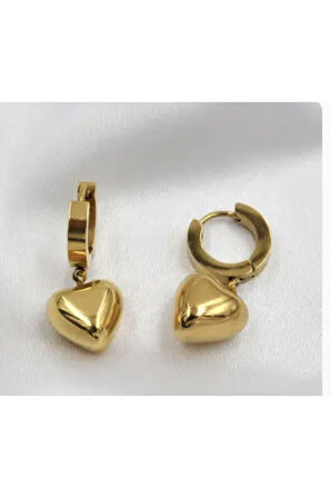 Paslanmaz Çelik Aşk Kalp Kadın Küpe