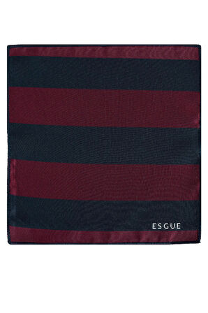 Esgue 8 cm Bordo Lacivert Parçalı Desen Hand Made Klasik Geniş Mendilli Kravat 