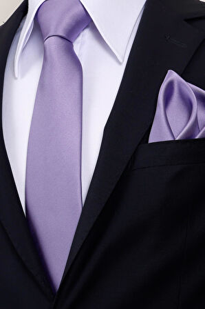 Esgue 8 cm Klasik Saten Mendilli Kravat – Farklı Renk Seçeneği, Özel Hediye Kutusunda Premium Erkek Kravat