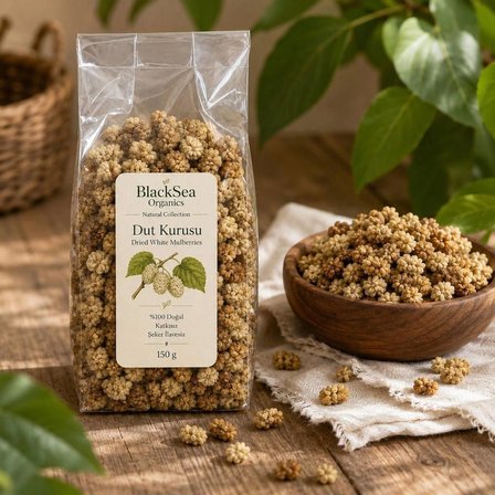 Doğal Katkısız Şeker İlavesiz Dut Kurusu 150g – Yeni Mahsül Kurutulmuş Dut