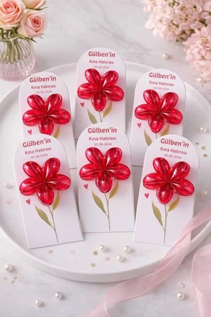 Lotus Toka Kına Nişan Düğün Hediyelik 10 Adet Kişiye Özel