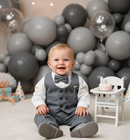 ERKEK BEBEK ÇOCUK AKSESUARLI TAKIM ELBİSE SET 