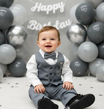 ERKEK BEBEK ÇOCUK AKSESUARLI TAKIM ELBİSE SET 