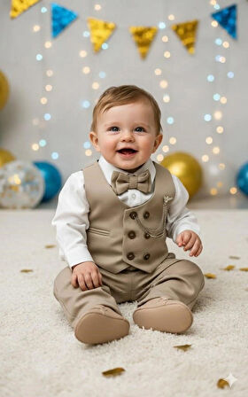 ERKEK BEBEK ÇOCUK AKSESUARLI TAKIM ELBİSE SET 