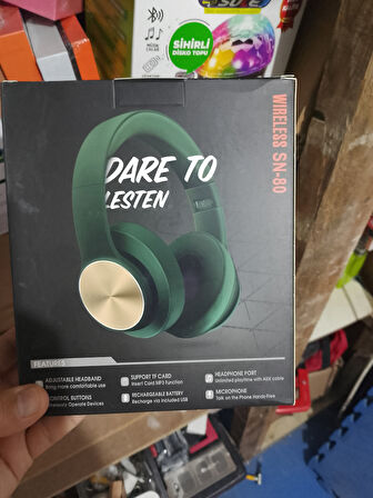 Sn-80 Kablosuz Kulaklık Bluetooth 5.1 yeşil 