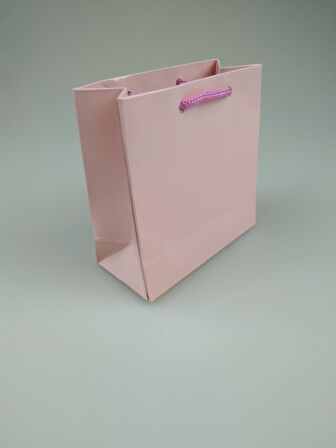 KARTON ÇANTA PEMBE 11CM X 11CM - 1 ADET