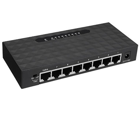 MJ Vision 8-Port 10/100/1000Mbps Qos Destekli Tak ve Kullan % 72 Enerji Tasarruflu Gigabit Switch