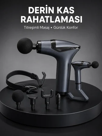 Taşınabilir 3in1 Masaj Aleti Şarjlı Titreşimli Esneme Bantlı Yeni Nesil