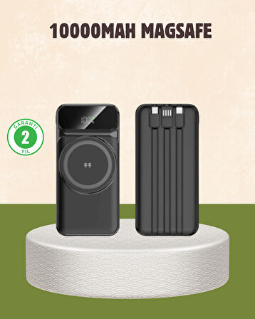 10000 mAh Kablosuz Powerbank - 15W Hızlı Şarj,  Type-C Çoklu Çıkışlı